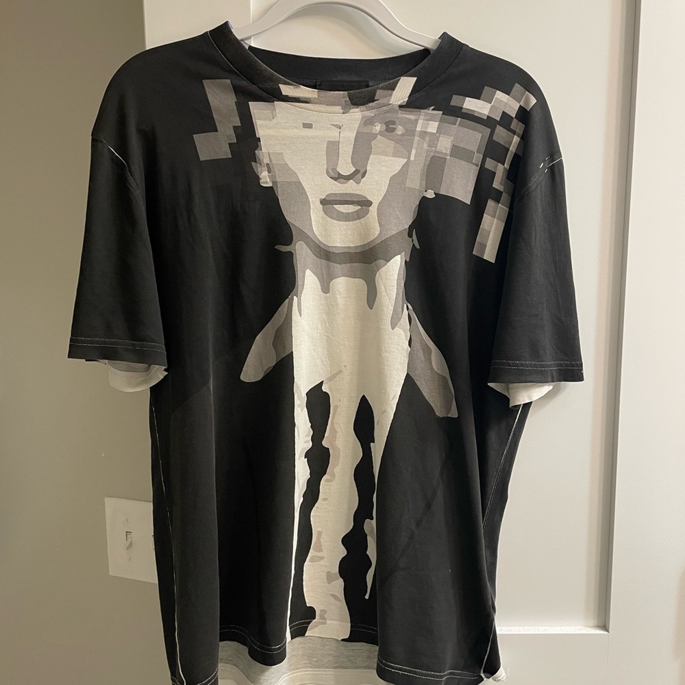 PRADA Graphic Glitch T-Shirt Large